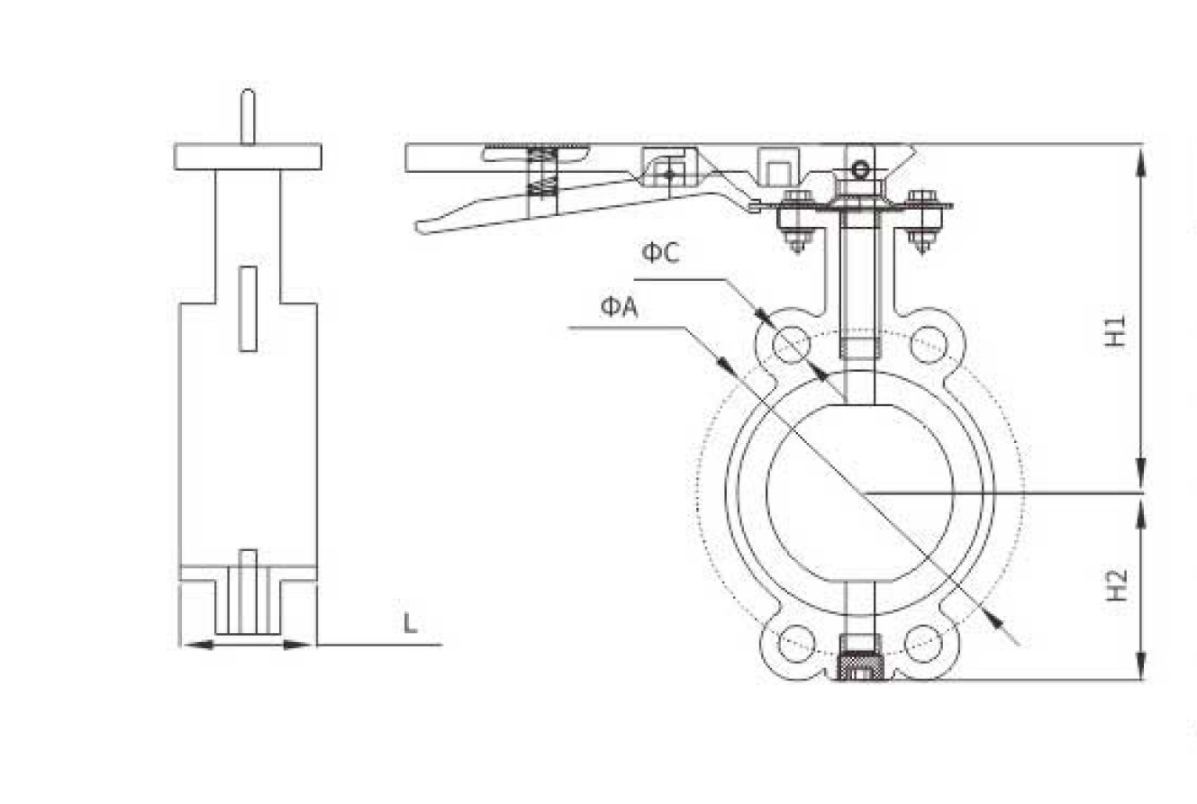 消(xiao)防對夾蝶閥(圖(tu)1)