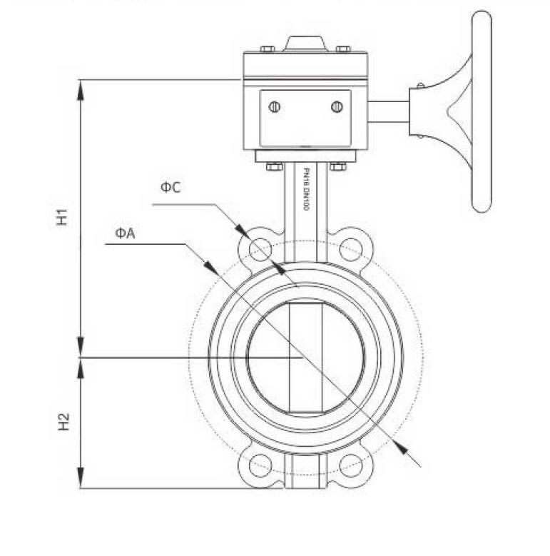 蝸(wō)輪消防信号對(duì)夾蝶閥(圖1)